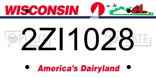 2ZI1028 Wisconsin License Plate