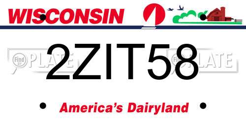 2ZIT58 Wisconsin License Plate