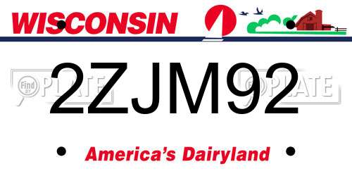 2ZJM92 Wisconsin License Plate
