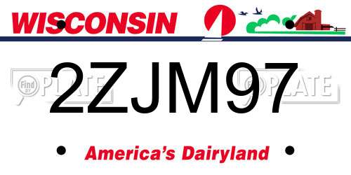 2ZJM97 Wisconsin License Plate