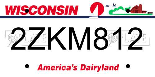 2ZKM812 Wisconsin License Plate