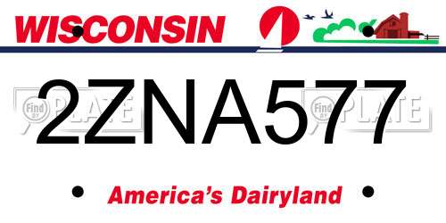 2ZNA577 Wisconsin License Plate