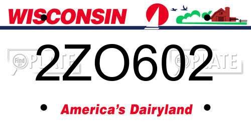 2ZO602 Wisconsin License Plate