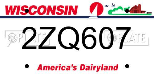 2ZQ607 Wisconsin License Plate