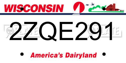 2ZQE291 Wisconsin License Plate