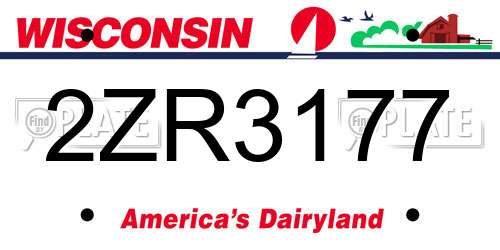 2ZR3177 Wisconsin License Plate