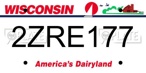 2ZRE177 Wisconsin License Plate