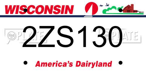 2ZS130 Wisconsin License Plate