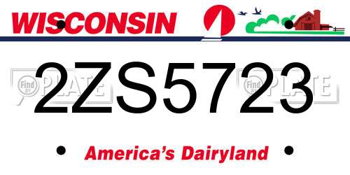2ZS5723 Wisconsin License Plate