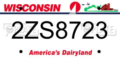 2ZS8723 Wisconsin License Plate