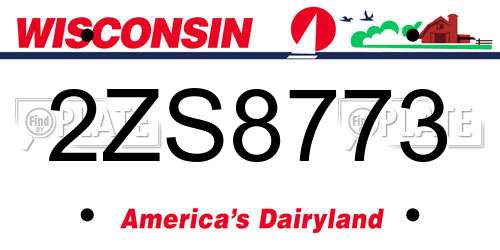 2ZS8773 Wisconsin License Plate