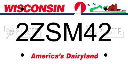 2ZSM42 Wisconsin License Plate