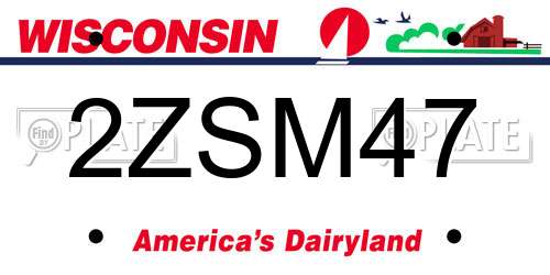 2ZSM47 Wisconsin License Plate