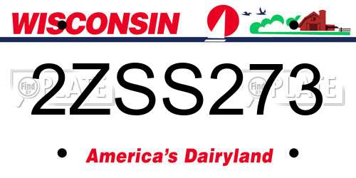 2ZSS273 Wisconsin License Plate