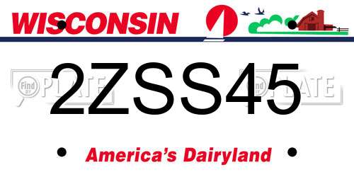2ZSS45 Wisconsin License Plate