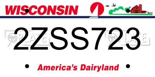 2ZSS723 Wisconsin License Plate