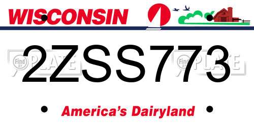 2ZSS773 Wisconsin License Plate