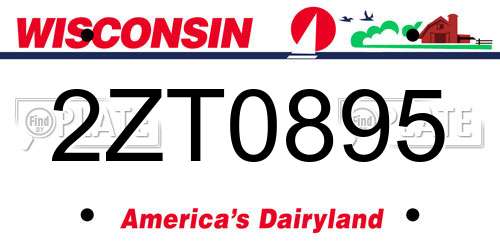 2ZT0895 Wisconsin License Plate