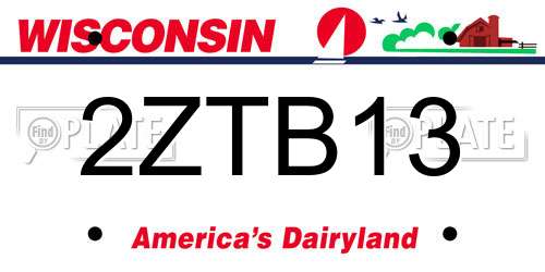 2ZTB13 Wisconsin License Plate