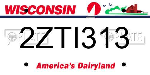 2ZTI313 Wisconsin License Plate