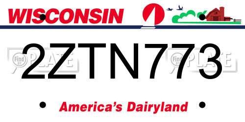 2ZTN773 Wisconsin License Plate