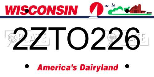 2ZTO226 Wisconsin License Plate
