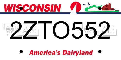 2ZTO552 Wisconsin License Plate