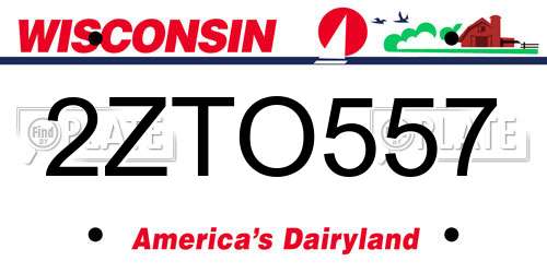 2ZTO557 Wisconsin License Plate