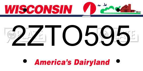 2ZTO595 Wisconsin License Plate