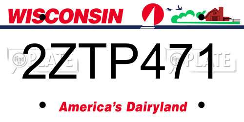 2ZTP471 Wisconsin License Plate