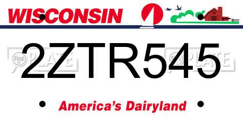 2ZTR545 Wisconsin License Plate