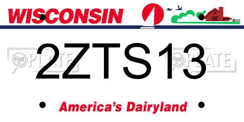 2ZTS13 Wisconsin License Plate