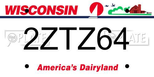 2ZTZ64 Wisconsin License Plate