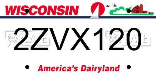 2ZVX120 Wisconsin License Plate