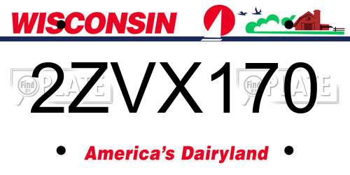 2ZVX170 Wisconsin License Plate