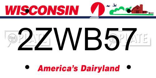 2ZWB57 Wisconsin License Plate