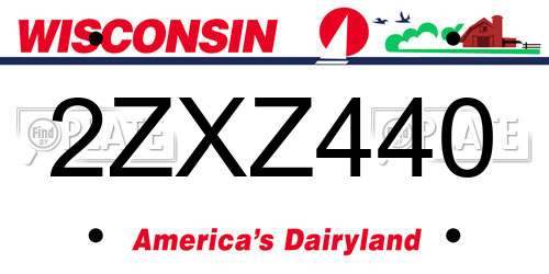2ZXZ440 Wisconsin License Plate