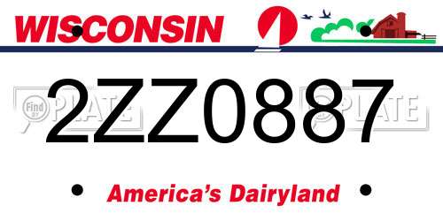 2ZZ0887 Wisconsin License Plate
