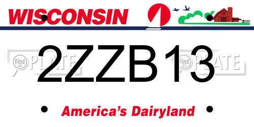 2ZZB13 Wisconsin License Plate