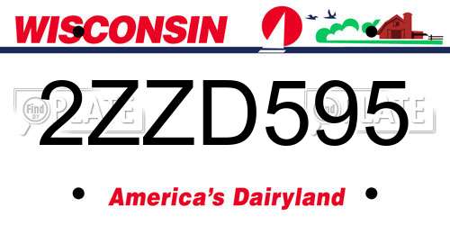 2ZZD595 Wisconsin License Plate