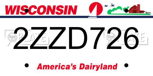 2ZZD726 Wisconsin License Plate
