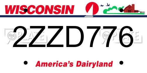 2ZZD776 Wisconsin License Plate