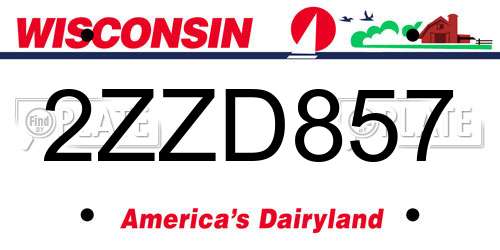 2ZZD857 Wisconsin License Plate