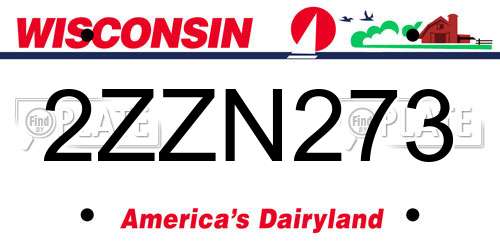 2ZZN273 Wisconsin License Plate