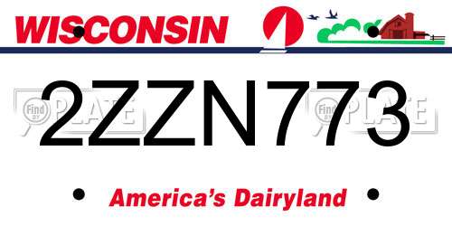 2ZZN773 Wisconsin License Plate