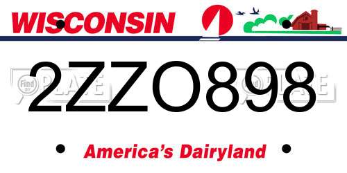 2ZZO898 Wisconsin License Plate