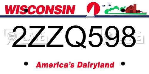 2ZZQ598 Wisconsin License Plate
