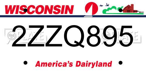 2ZZQ895 Wisconsin License Plate