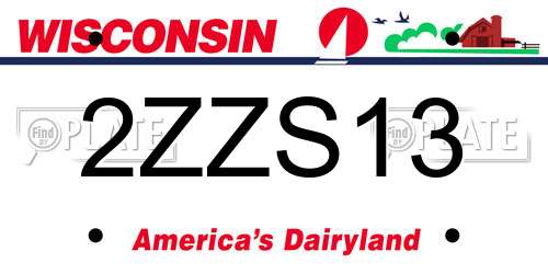 2ZZS13 Wisconsin License Plate