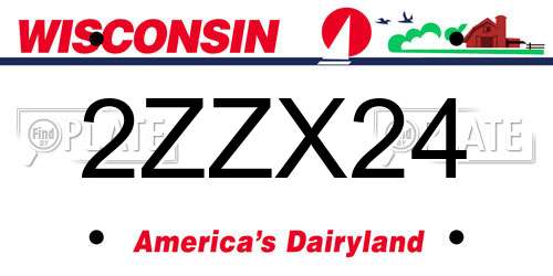 2ZZX24 Wisconsin License Plate